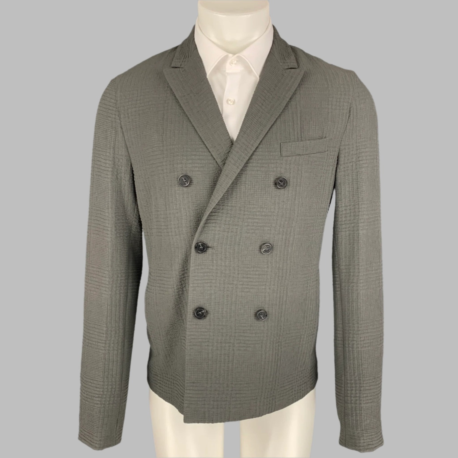 Emporio Armani Size 40 Grey Slate Textured Sport Coat